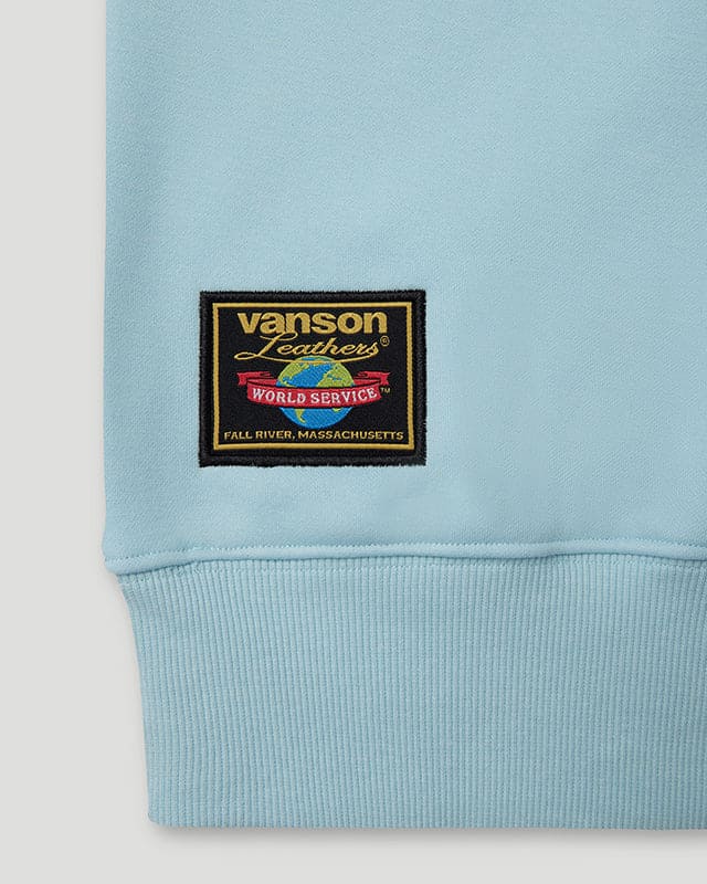 Team Logo x Vanson Hoodie Light Blue