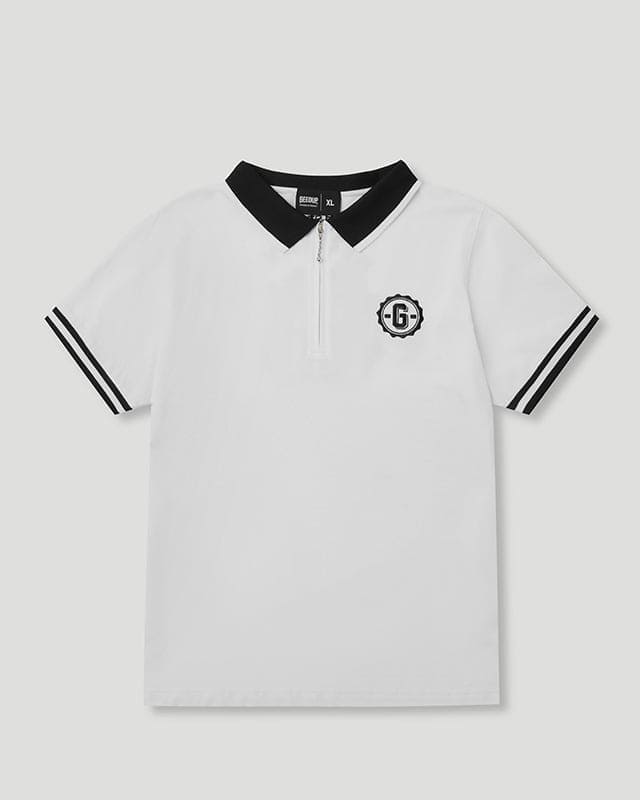 Cursive Pique Polo White