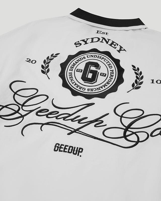 Cursive Pique Polo White