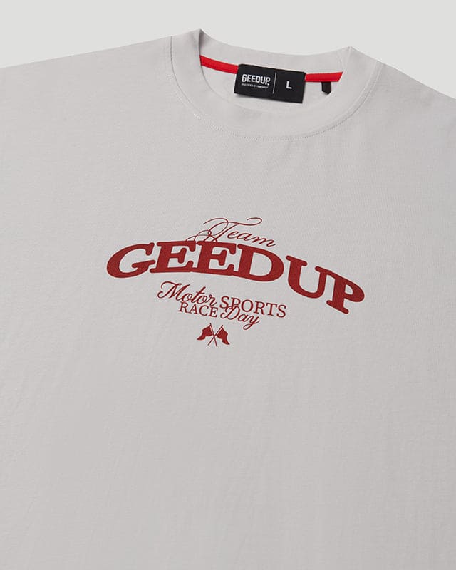 Team Geedup T-Shirt Ice Grey/Red