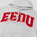 Team Logo Cursive Hoodie White Marle/Red2