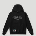 Cursive Logo Hoodie Black/White2