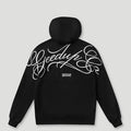 Cursive Logo Hoodie Black/White1