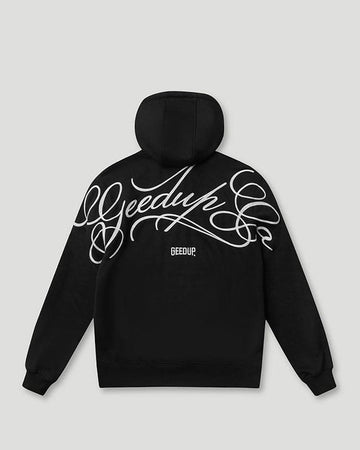 Cursive Logo Hoodie Black/White
