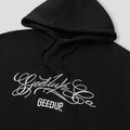 Cursive Logo Hoodie Black/White3