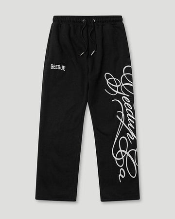 Cursive Logo Trackpant Black/White