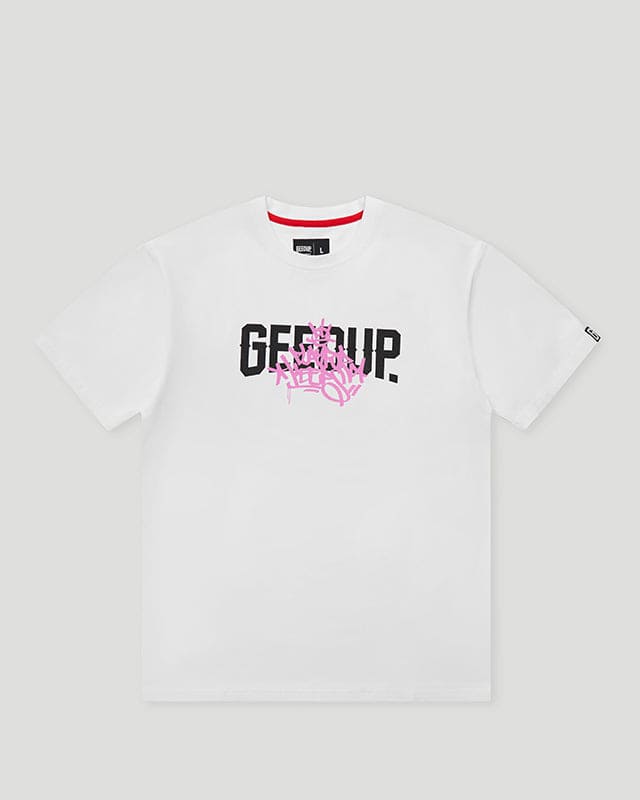 Geedup/PFK Graff T-Shirt White/Pink