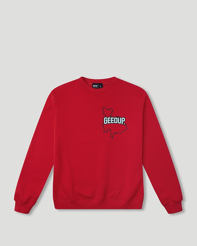 Proud To Be A Problem Crewneck Red/Light Blue