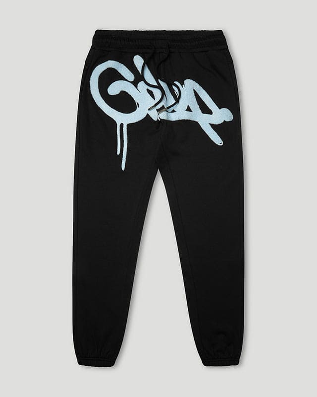 Handstyle Logo Trackpants Black/Baby Blue
