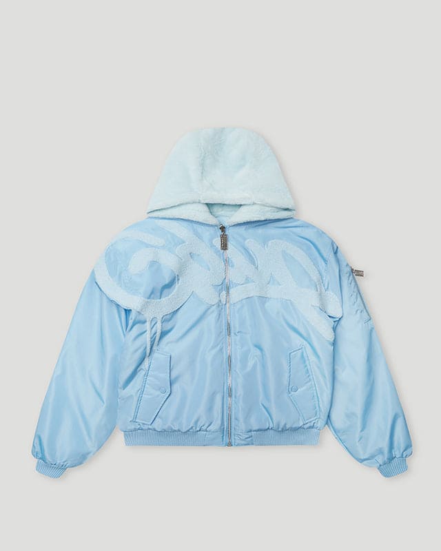 Handstyle/Team Logo Fur Jacket Light Blue