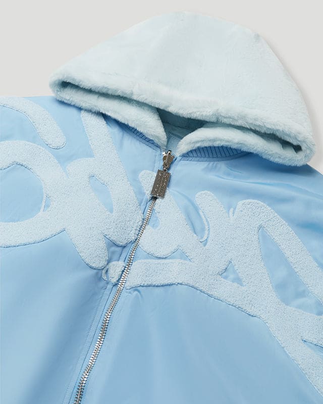Handstyle/Team Logo Fur Jacket Light Blue