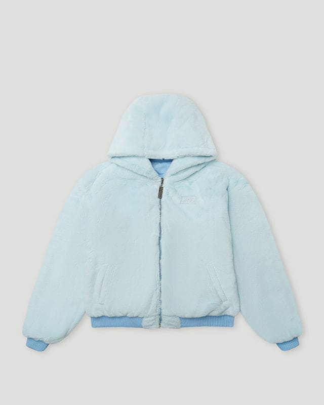 Handstyle/Team Logo Fur Jacket Light Blue