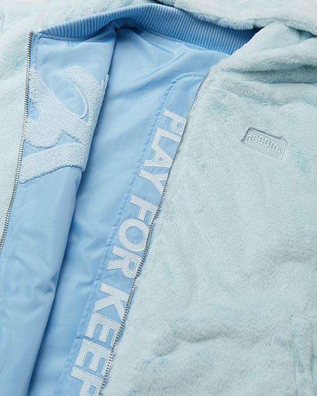 Handstyle/Team Logo Fur Jacket Light Blue
