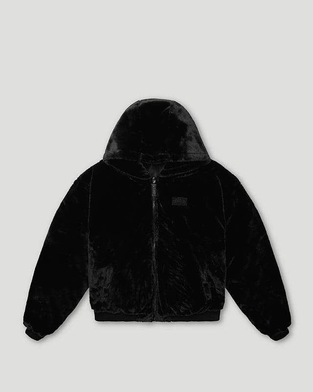 Handstyle/Team Logo Fur Jacket Black/Black