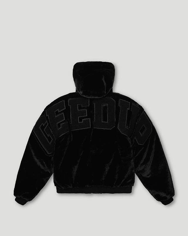 Handstyle/Team Logo Fur Jacket Black/Black