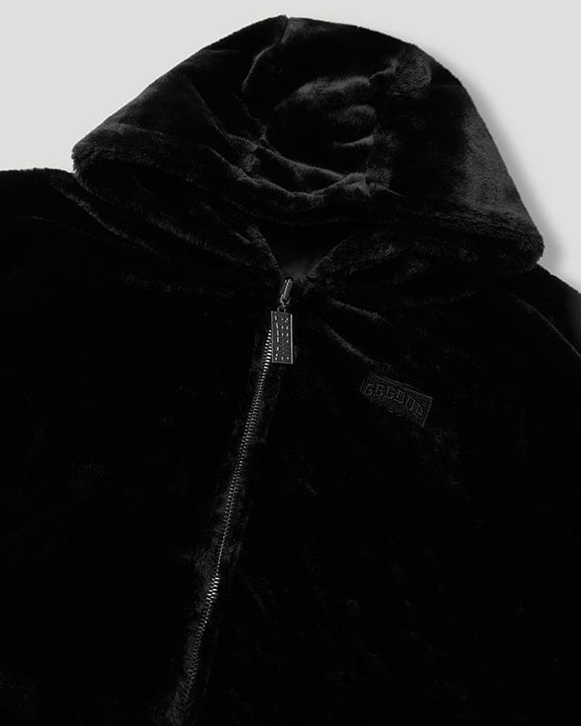 Handstyle/Team Logo Fur Jacket Black/Black