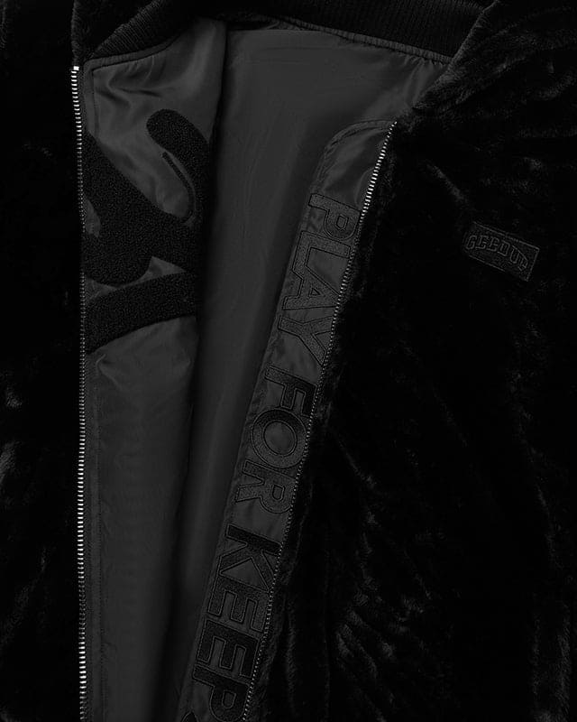 Handstyle/Team Logo Fur Jacket Black/Black