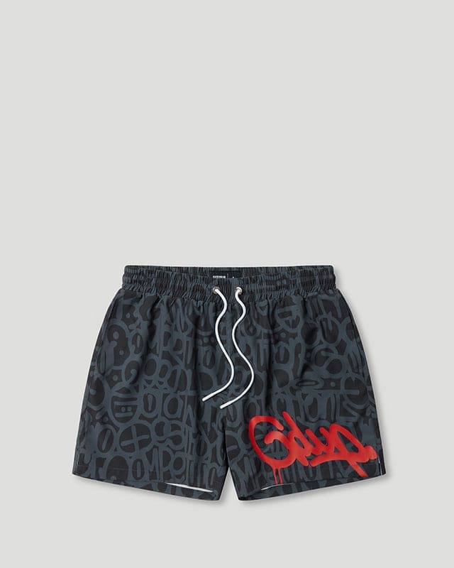 Handstyle Swim Short Black/Red