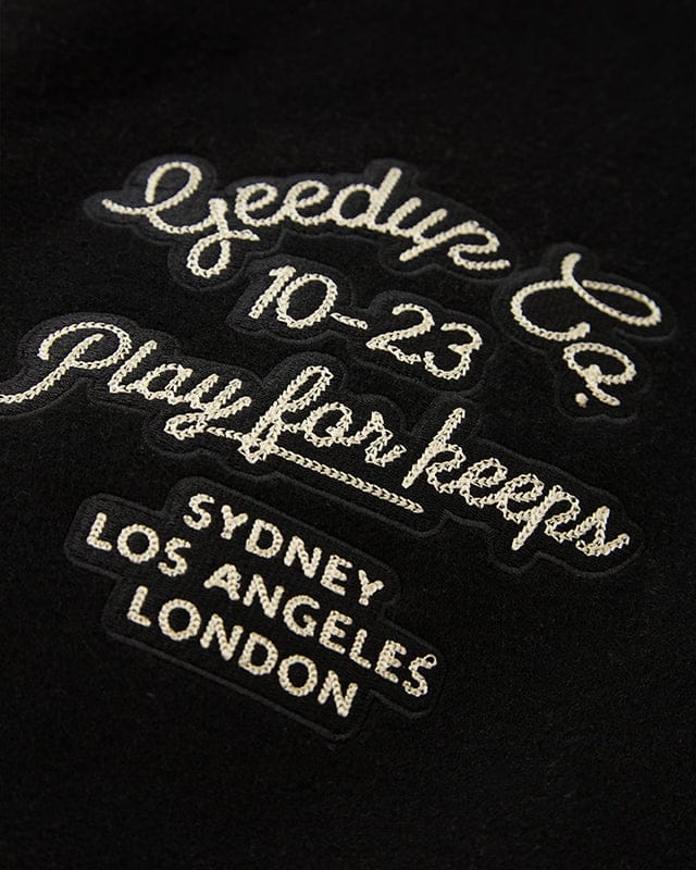 13YR PFK Varsity Jacket Black/Cream