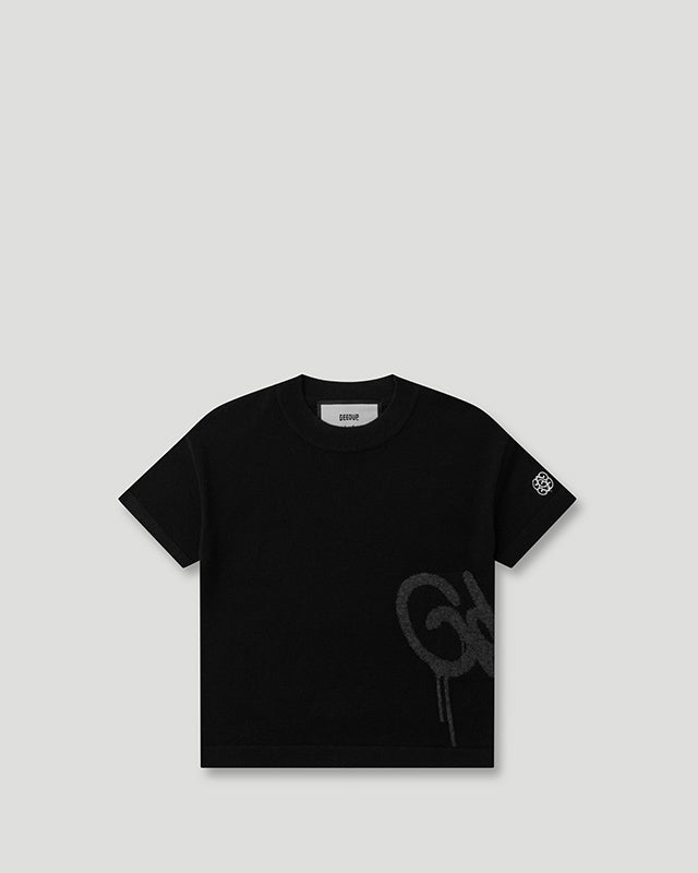 Handstyle Logo Knitted Lil Don Tee Black/Grey