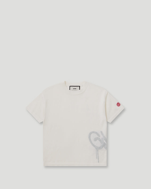 Handstyle Logo Knitted Lil Don Tee Cream/Grey