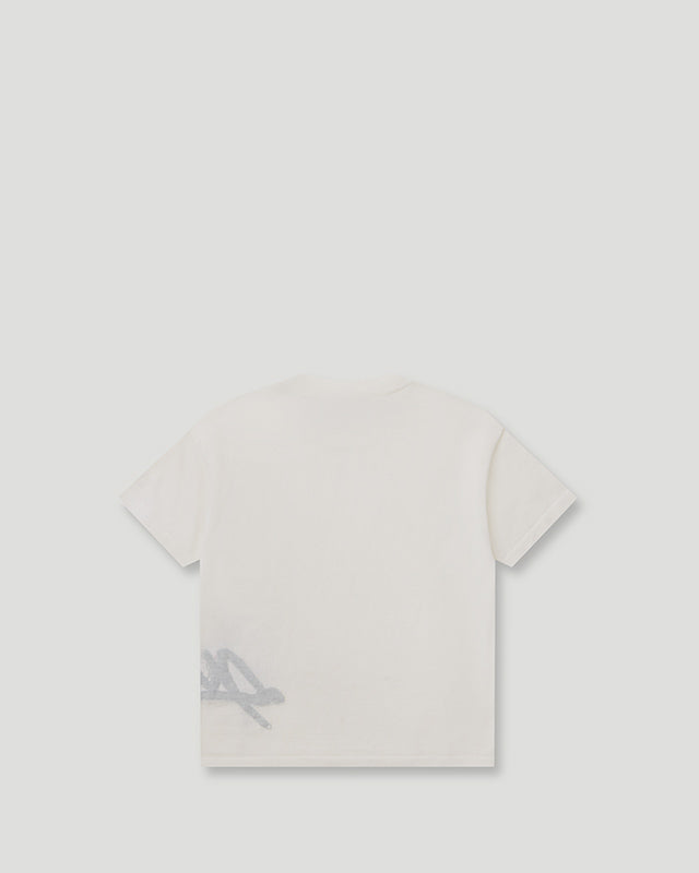 Handstyle Logo Knitted Lil Don Tee Cream/Grey