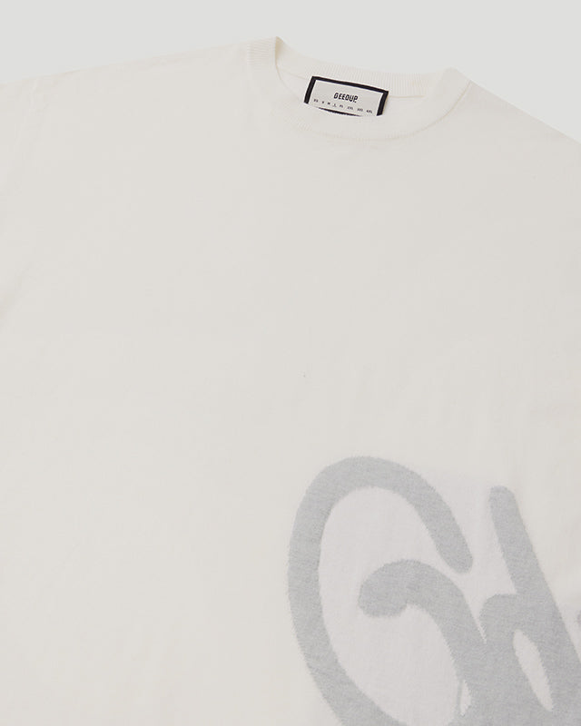 Handstyle Logo Knitted Lil Don Tee Cream/Grey