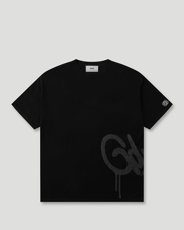 Handstyle Logo Knitted Tee Black/Grey