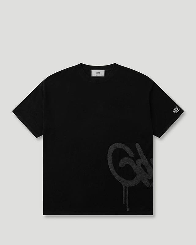 Handstyle Logo Knitted Tee Black/Grey