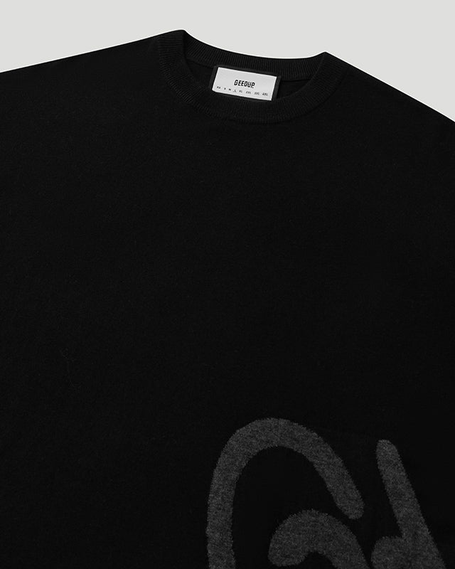 Handstyle Logo Knitted Tee Black/Grey
