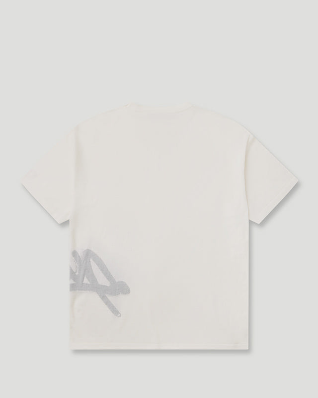 Handstyle Logo Knitted Tee Cream/Grey