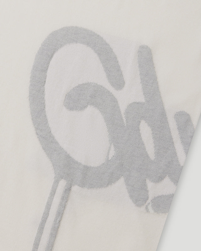 Handstyle Logo Knitted Tee Cream/Grey