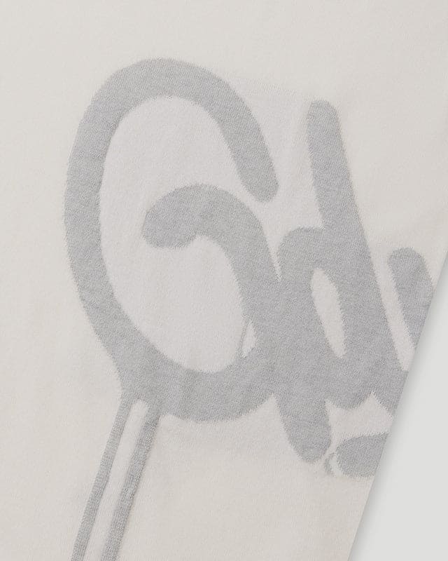 Handstyle Logo Knitted Tee Cream/Grey