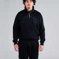 Generals Oversized Qtr Zip Jet Black2