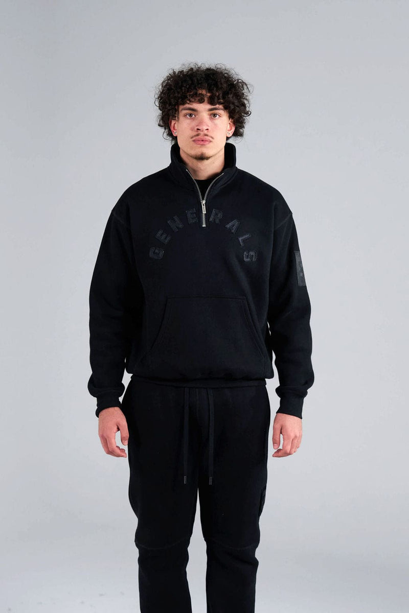 Generals Oversized Qtr Zip Jet Black