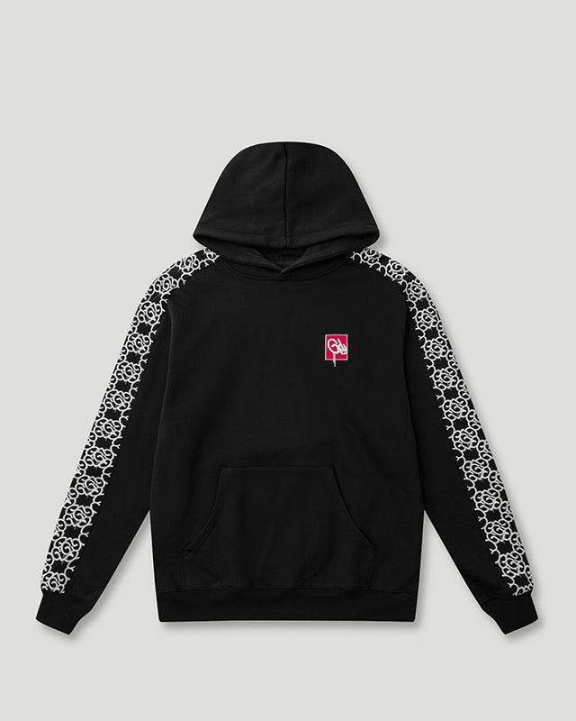Mono Logo Tape Hoodie Black