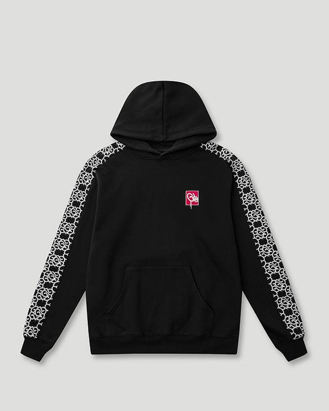 Mono Logo Tape Hoodie Black