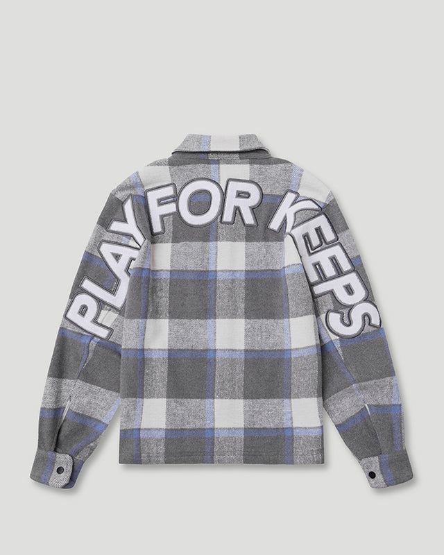 PFK Flannel Jacket Grey Blue/Cream