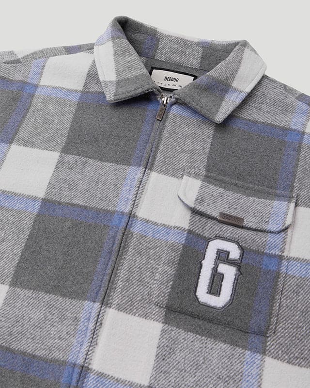 PFK Flannel Jacket Grey Blue/Cream