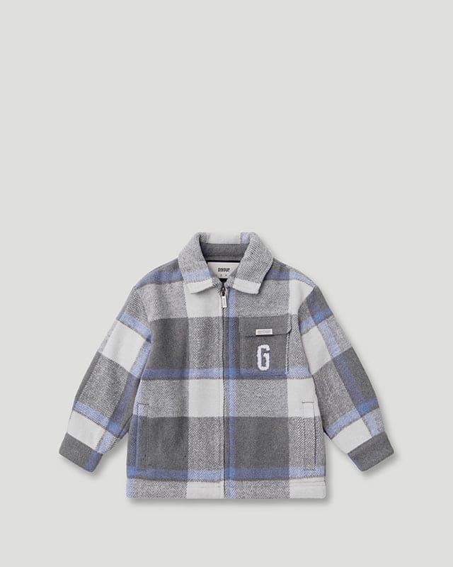 PFK Flannel Jacket Lil Don Grey Blue/Cream