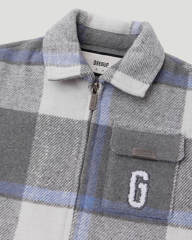 PFK Flannel Jacket Lil Don Grey Blue/Cream