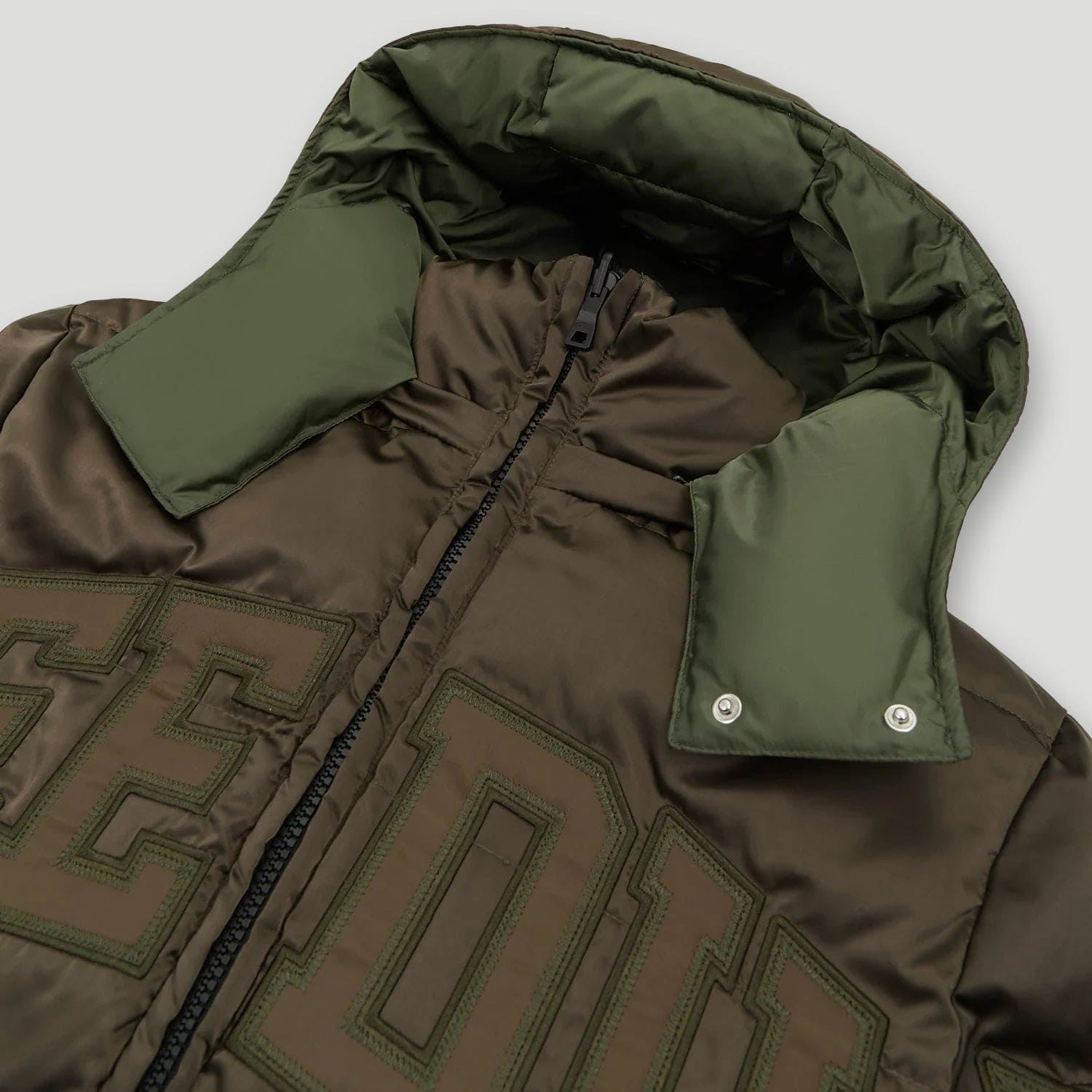 Team Logo Reversible Duck Down Jacket Khaki/Olive