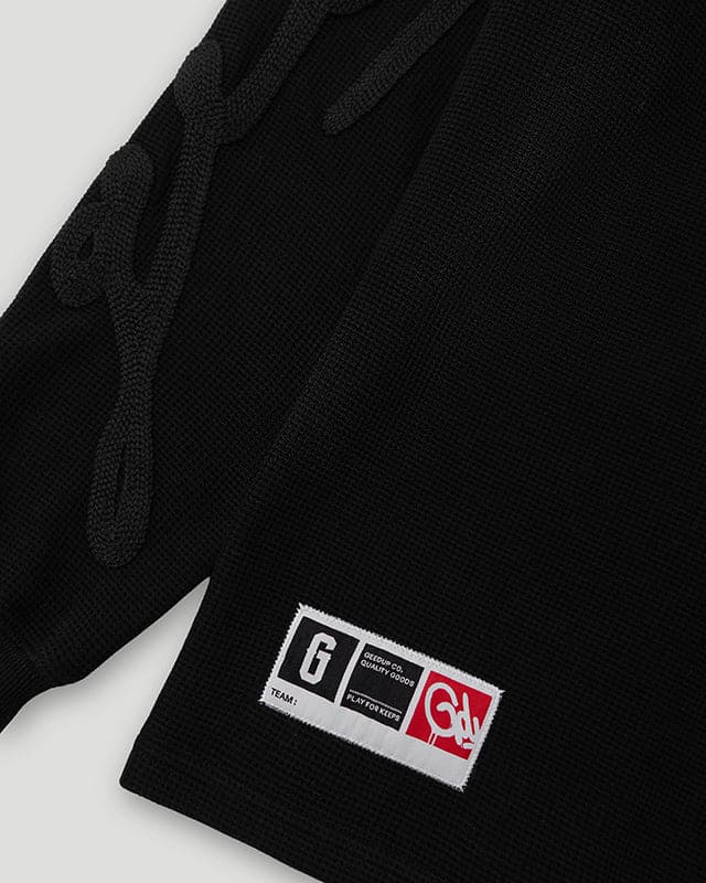 Waffle Signature Long Sleeve Tee – Black/Black