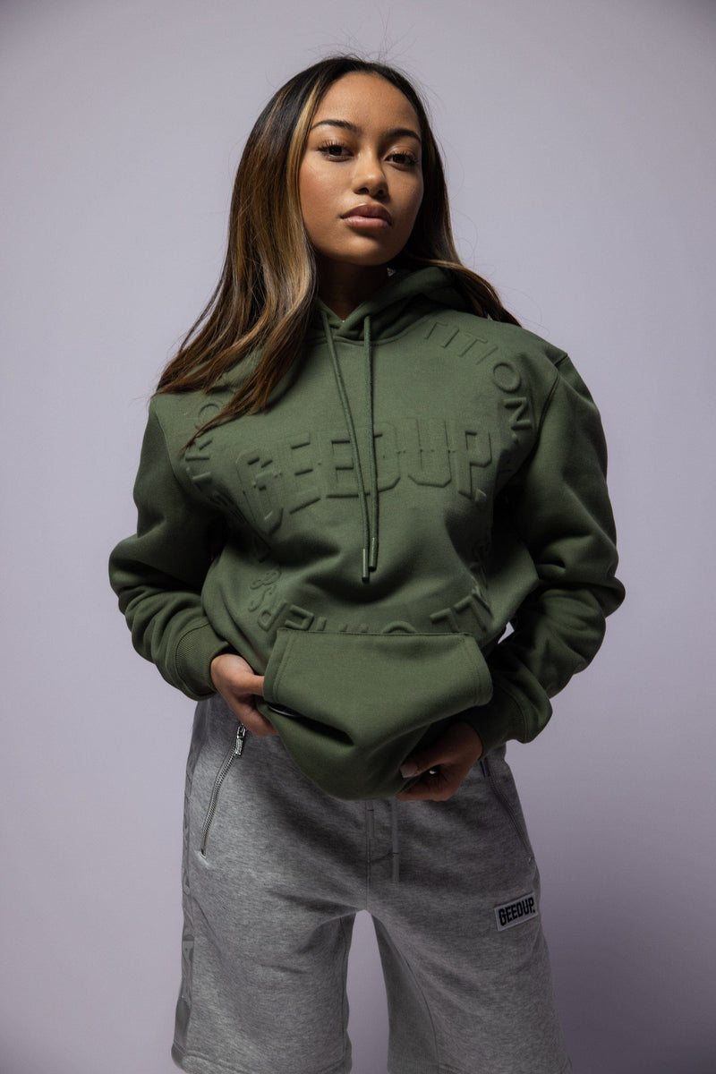 O/S Emblem Emboss Hoody Military Green