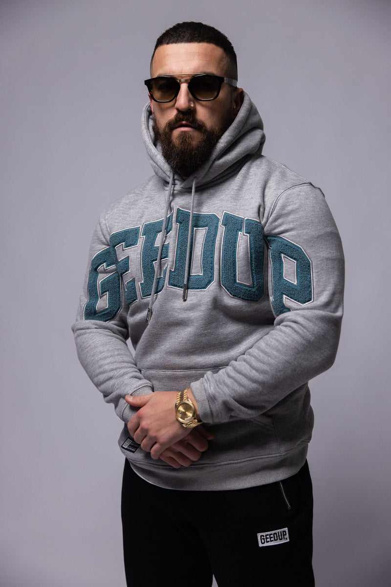Team Logo Hoody Grey/Aqua Green