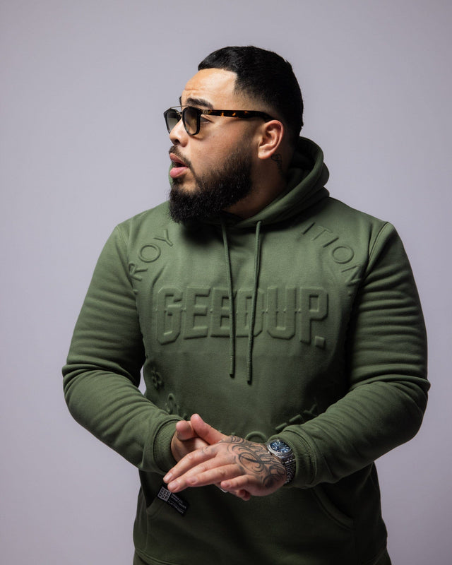 O/S Emblem Emboss Hoody Military Green