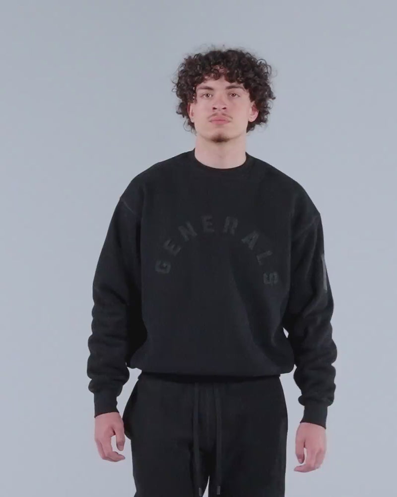 Generals Oversized Crewneck Jet Black