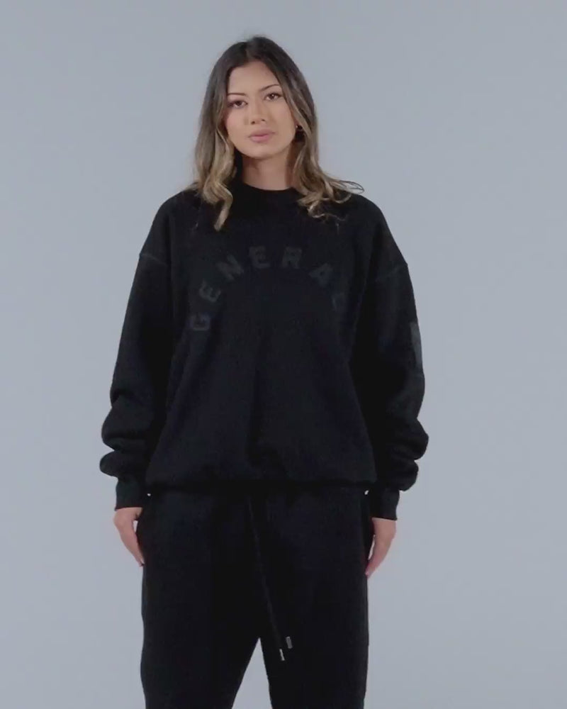 Generals Oversized Crewneck Jet Black