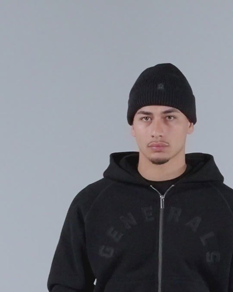 Generals Ribbed Beanie Jet Black