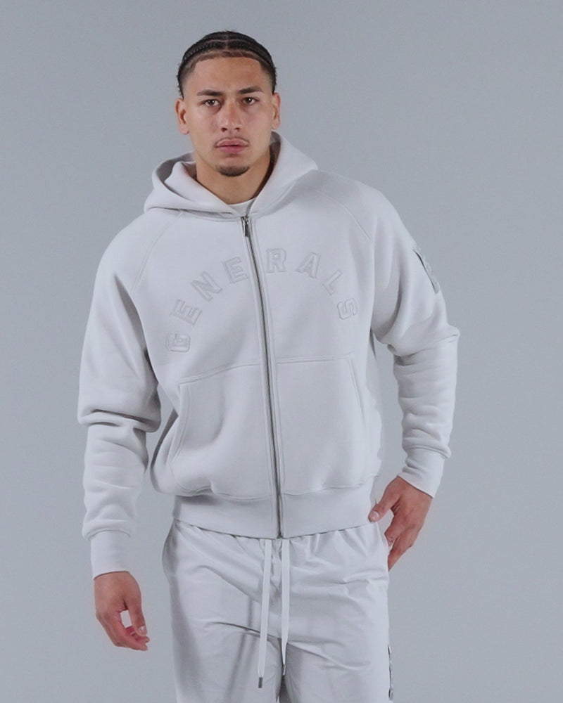 Generals Classic Fit Raglan Zip Hoodie Nimbus Cloud